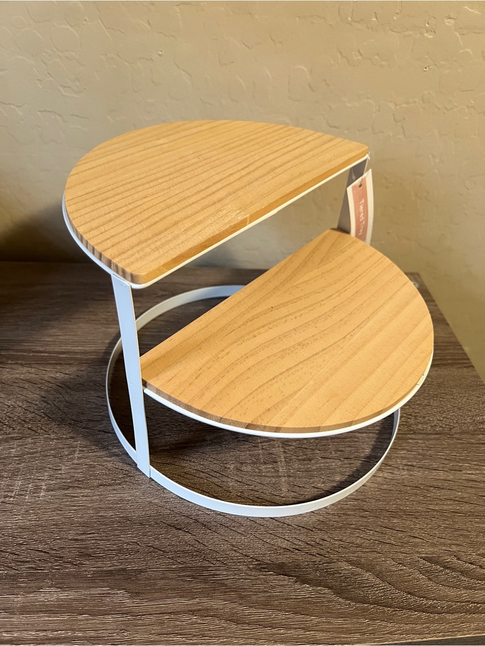 Target Bullseye Wood Metal Tiered Trays White Round Farmhouse NWT